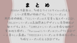 アクア　冷蔵庫-まとめ